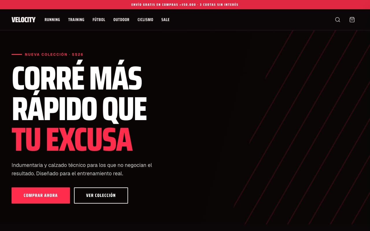Velocity — vista de escritorio